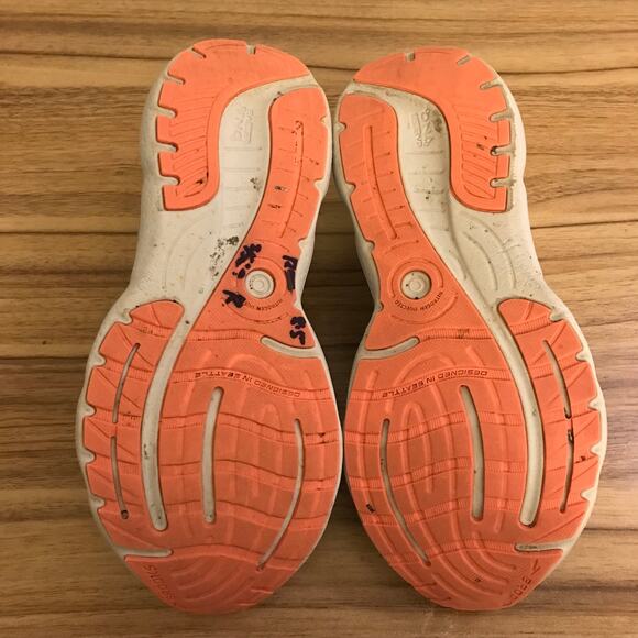 Brooks Glycerin 20 Womens 8.5 Wide Shoes Oyster Latigo Bay Coral Neutral Running - Picture 7 of 7